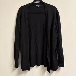 Brooks Brothers Open Cardigan Size Large Black Pima Cotton‎